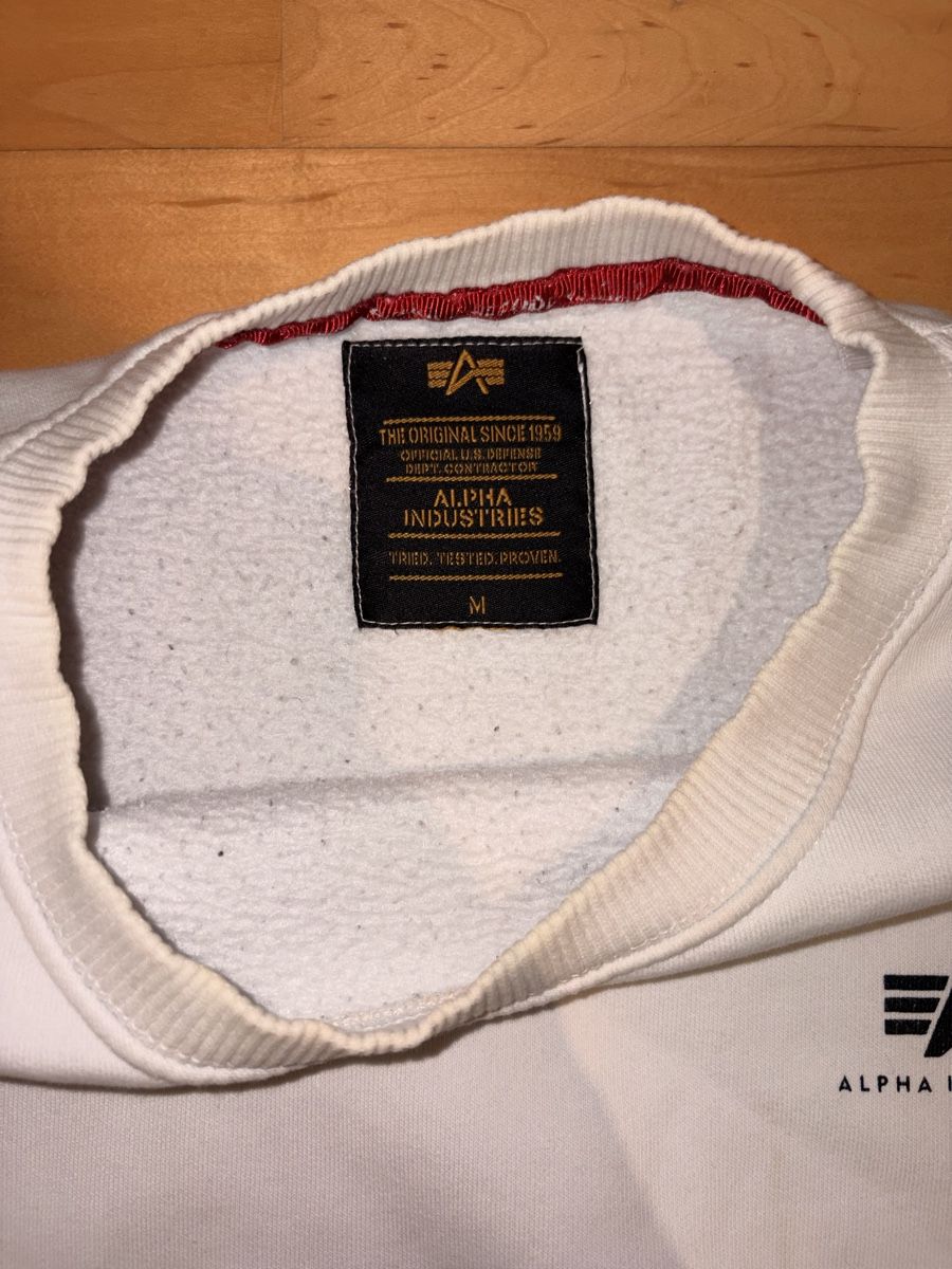 Alpha Industries Maglioni & Felpe: Alpha Industries Pullover, Weiss, Grösse M – Nuovo (secondo la descrizione) da Uster venduto da clothesandmore1 3