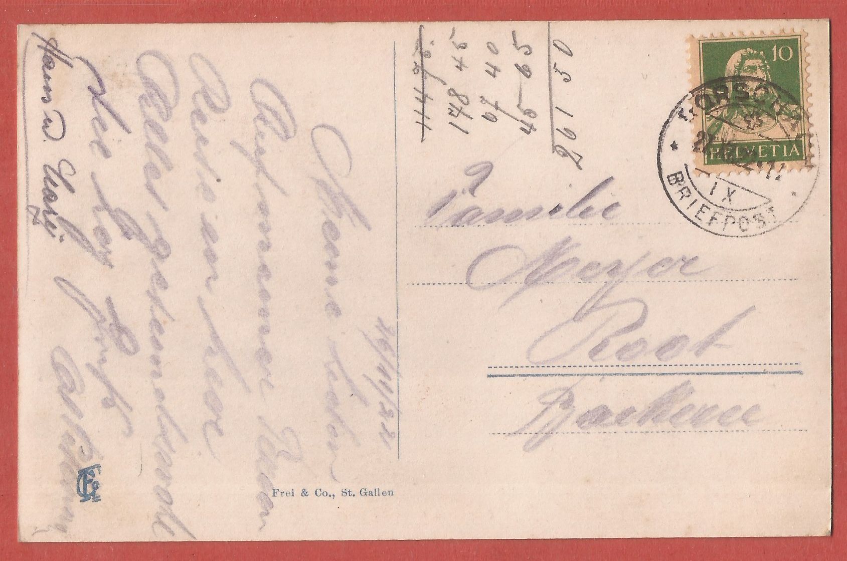 Cartoline postali: Rorschach - Fotokarte 1922 – Usato da Fislisbach venduto da Porano 1
