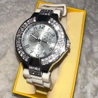 Guess Women's Silver and White Watch