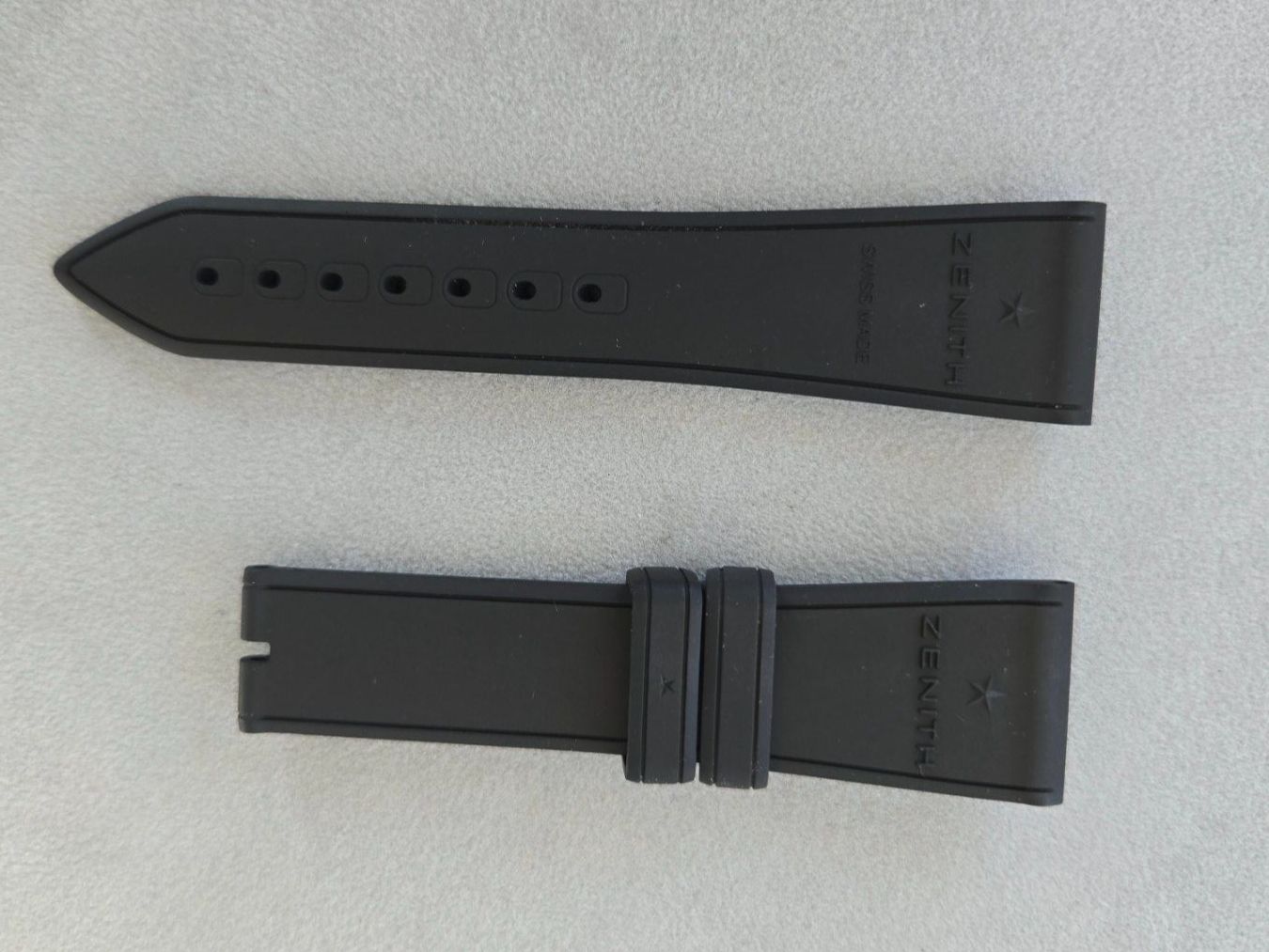 Armbänder & -reifen: Zenith Uhrenband 23mm schwarz, Breite Dornschliesse 18mm – Neu (gemäss Beschreibung) aus Chabrey von Horology 1