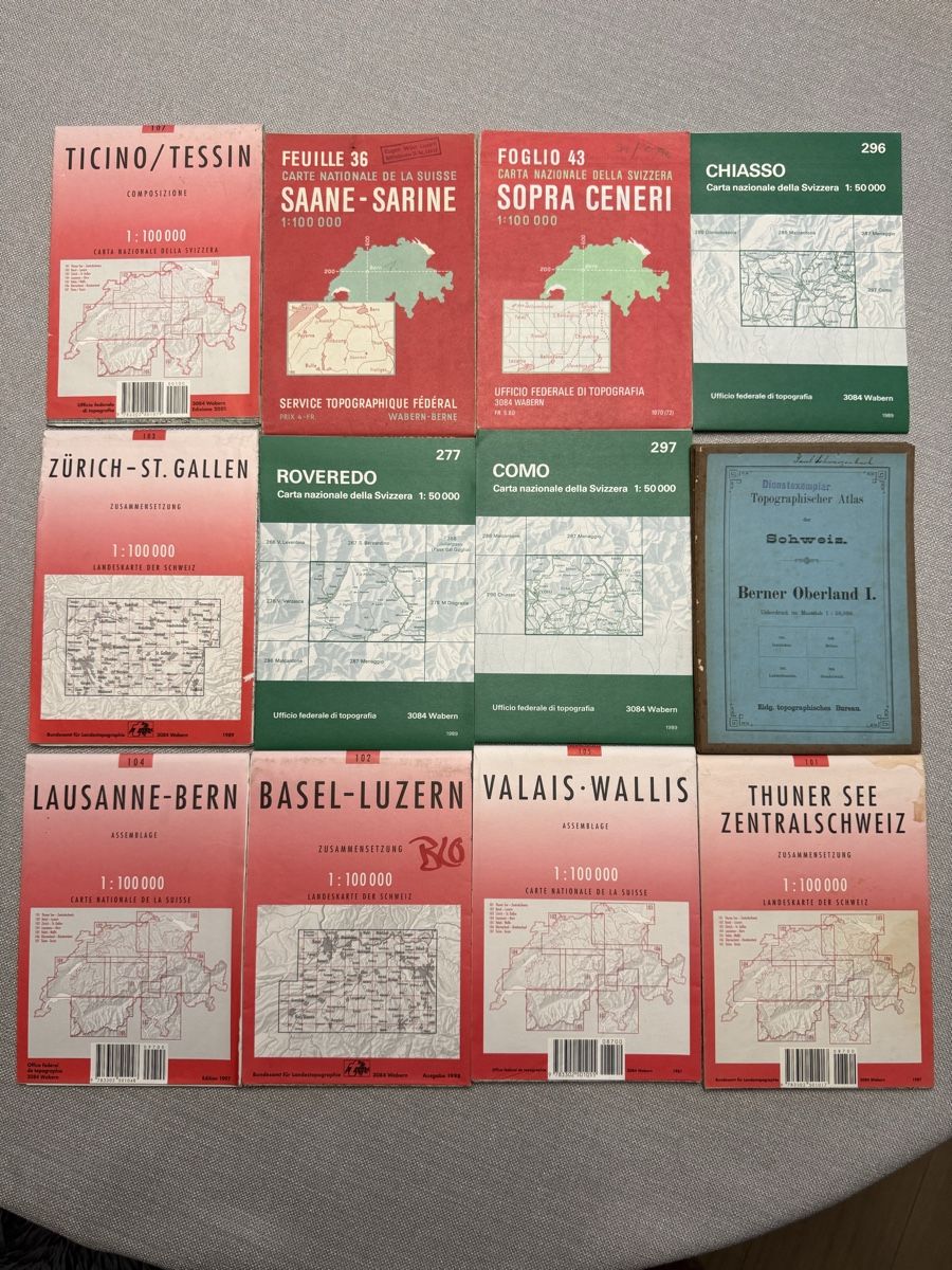Cartine & Atlanti: 12 Landkarten Sammlung Schweiz Como Wallis etc – Usato da Altdorf UR venduto da rlx