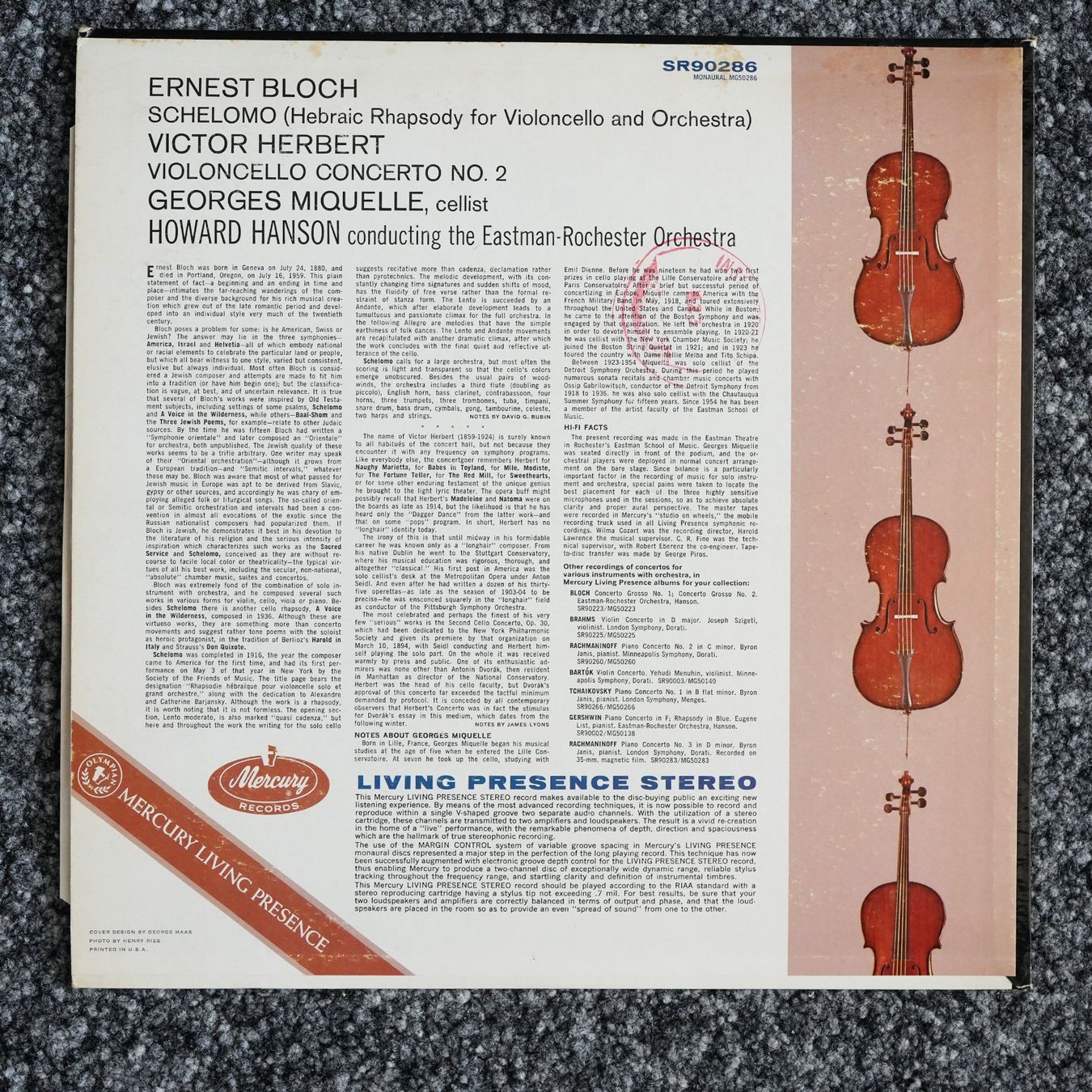 Dischi in vinile: Mercury SR 90286 / Herbert / Bloch / Cello Concerto – Usato da Brunnen venduto da Techfreak1 1