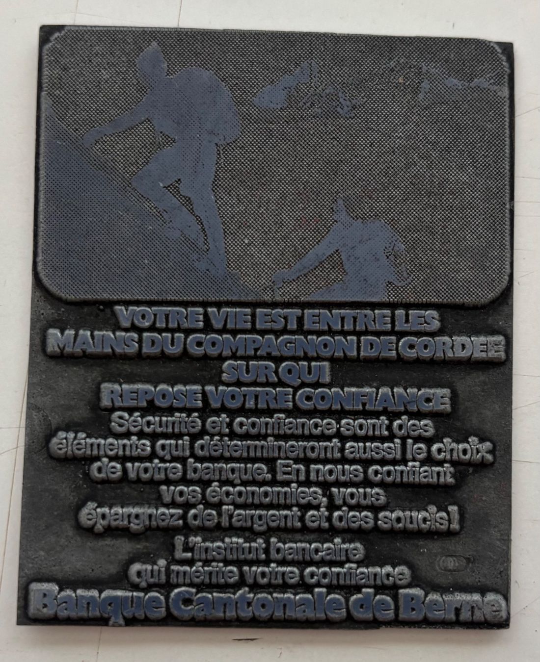 Foto & Immagini: Cliché typographique - Banque Cantonale de Berne - Alpinisme – Usato da Neuchâtel venduto da gefdeneuch 1