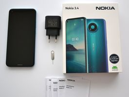 -70% Nokia 3.4 OVP, 4GB RAM, Dual SIM, SD, NFC - Top-Zustand