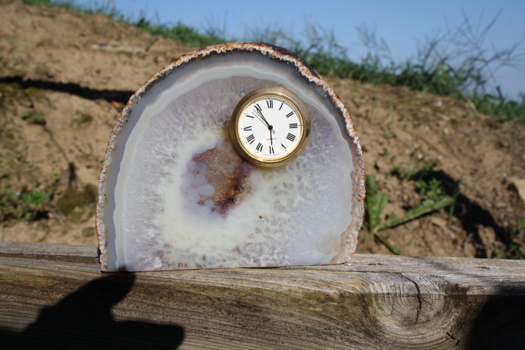 Pietre preziose: STEINSCHEIBE MIT UHR ACHAT? – Usato da Wauwil venduto da Pneuedy 6