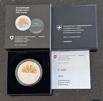 20 Franken 2022 Silber pp Gedenkmünze Sonnenenergie Box