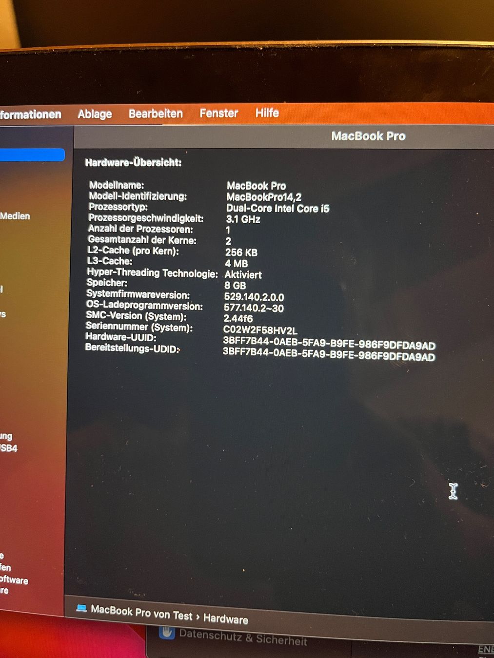 Apple Portables: Macbook Pro 2017 mit OVP und Ladegerät – D'occasion à St. Erhard par Michel164 6