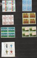 BRIEFMARKENSAMMLUNG, 7 x 4er Block, postfrisch