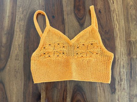 Top court crochet H&M orange été taille XS