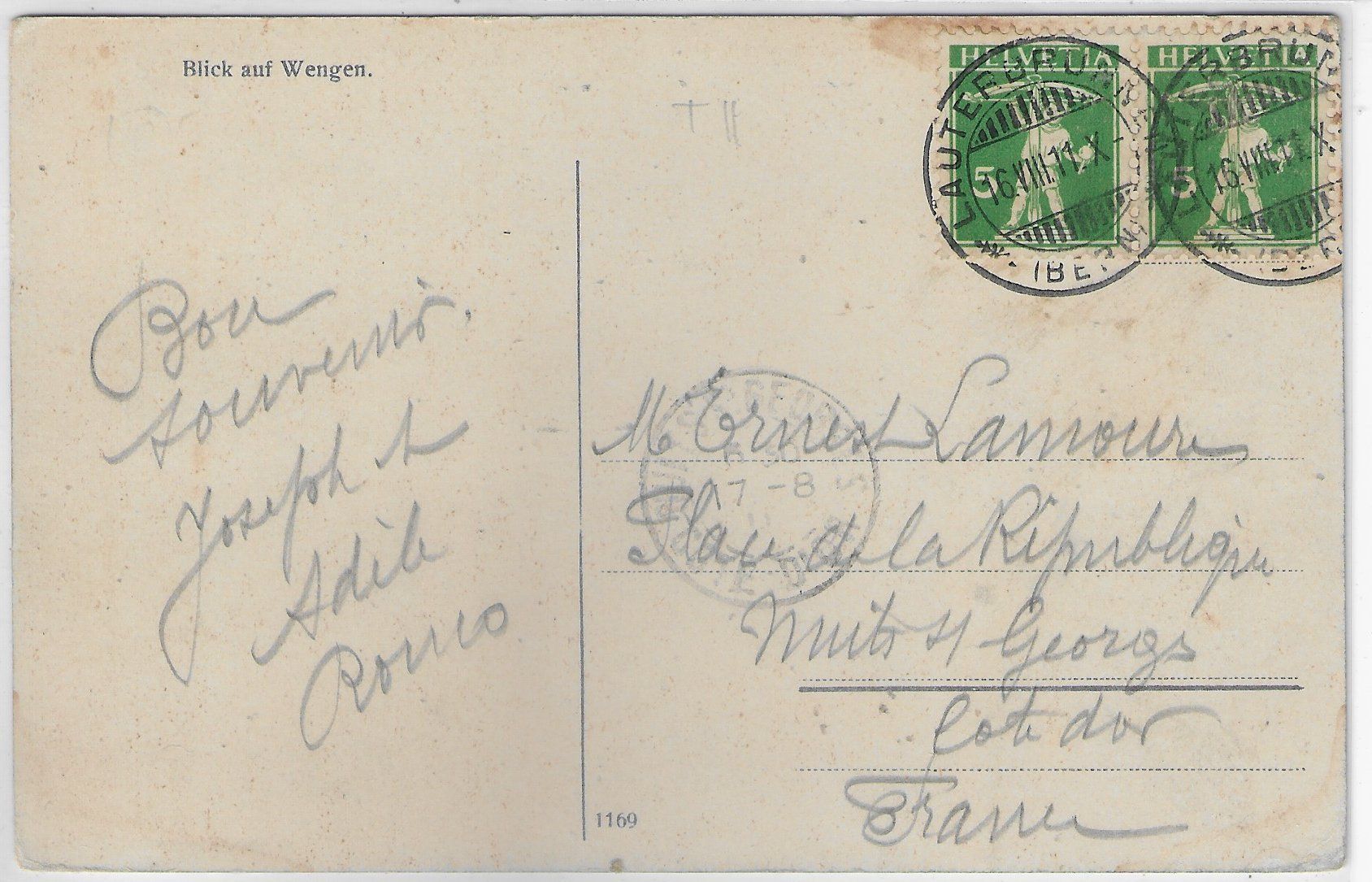 Cartoline postali: Blick auf Wengen - Litho – Usato da Ettingen venduto da Kartenplanet 1