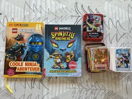 Lego Ninjago Bücher und Sammelkarten in Metallbox
