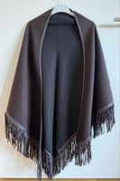 Poncho Valentino Cachemire/Cuir Franges, Taille U