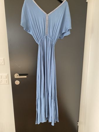Sommerkleid Viskose blaugrau Gr. 36
