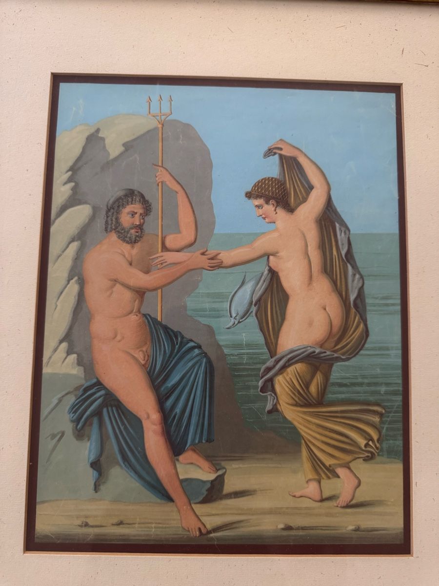 Posters & Illustrations: Gemälde mit Poseidon und Amphitrite gerahmt echt Gold – D'occasion à Buchs AG par ChrizZa 2