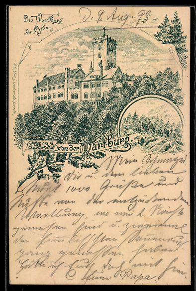 Cancelleria postale: Vorläufer-Lithographie Wartburg, 1893,  – Usato da Berlin venduto da bartko-reher