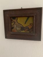 Vintage-Stillleben, unsigniert, 20 × 24 cm – gerahmt