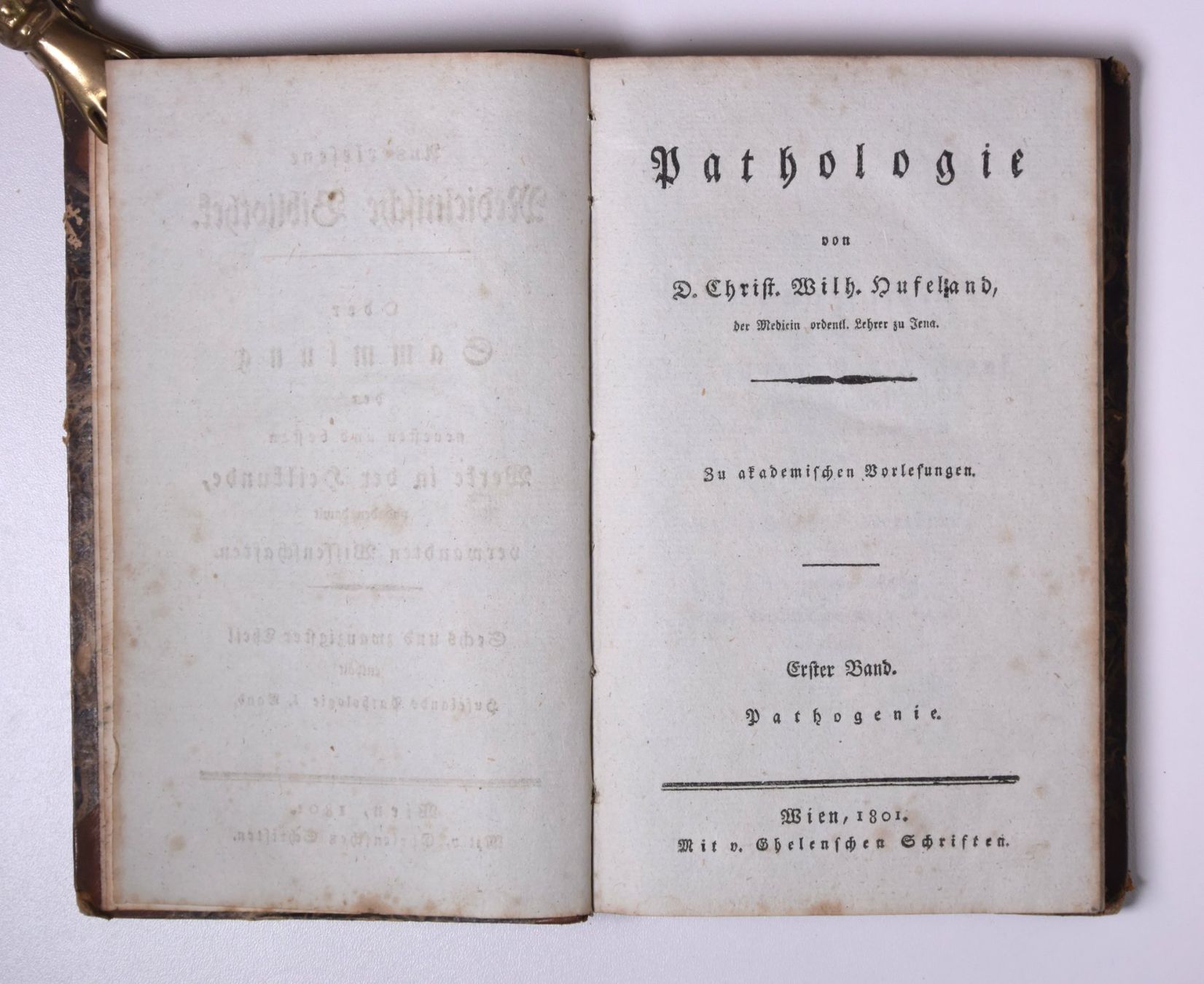 Bücher: Hufeland: Pathologie. Erster Band: Pathogenie. – Gebraucht aus Erschwil von taglang 1