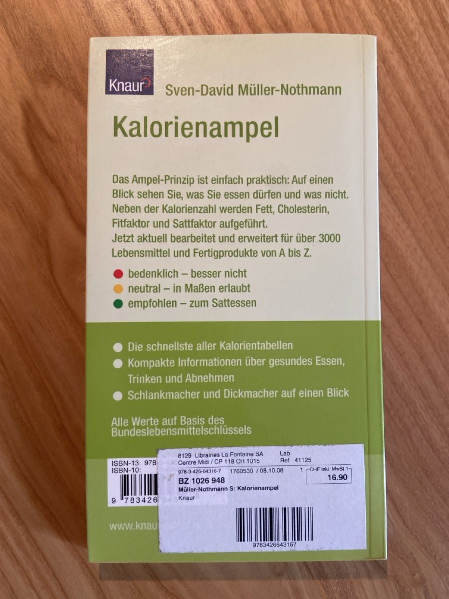 Libri: Kalorien Ampel - Die erste wirklich einfache Kalorientabelle – Nuovo (secondo la descrizione) da Münsingen venduto da koma77 1
