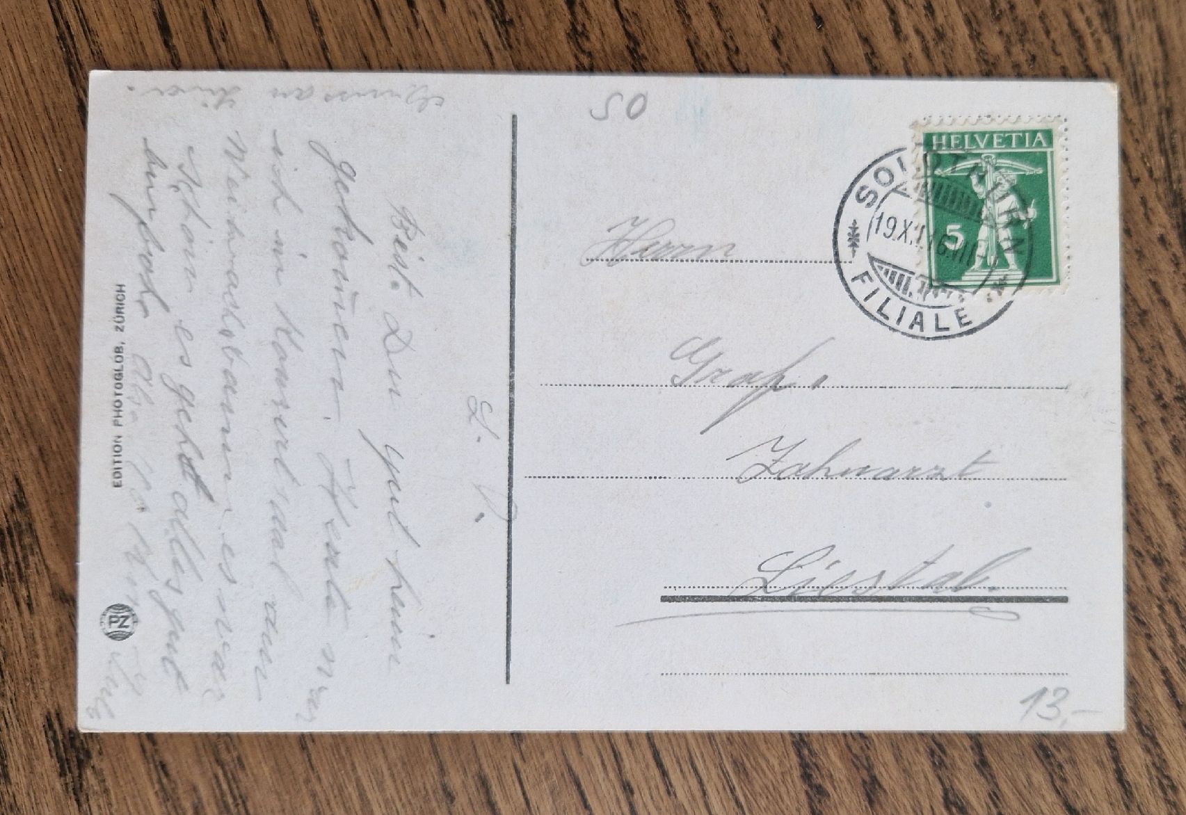 Cartoline postali: AK von Solothurn nach Liestal 1916 – Usato da Ebikon venduto da Donar50 1