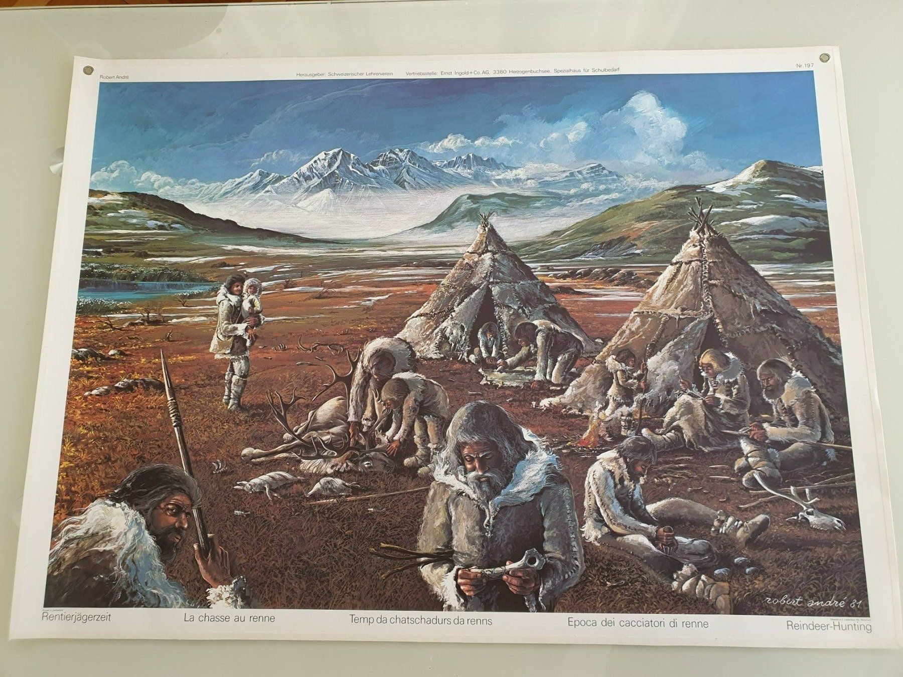 Poster & Bilder: Schulwandbild Nr. 197 Rentierjägerzeit – Gebraucht aus Fribourg von YannDuc