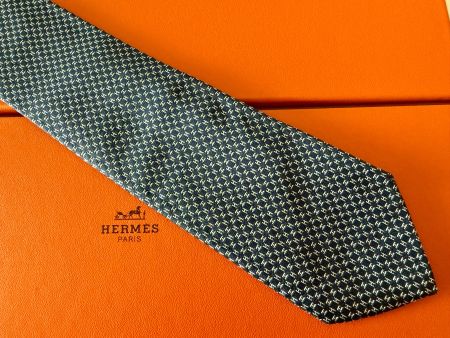 Cravate HERMES-Paris „Silver H" - avec box original
