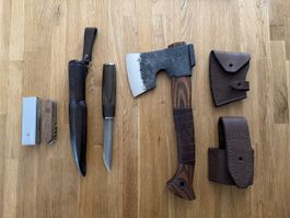 Bushcraft/Survival traditional Axe, Knife and Victorinox set