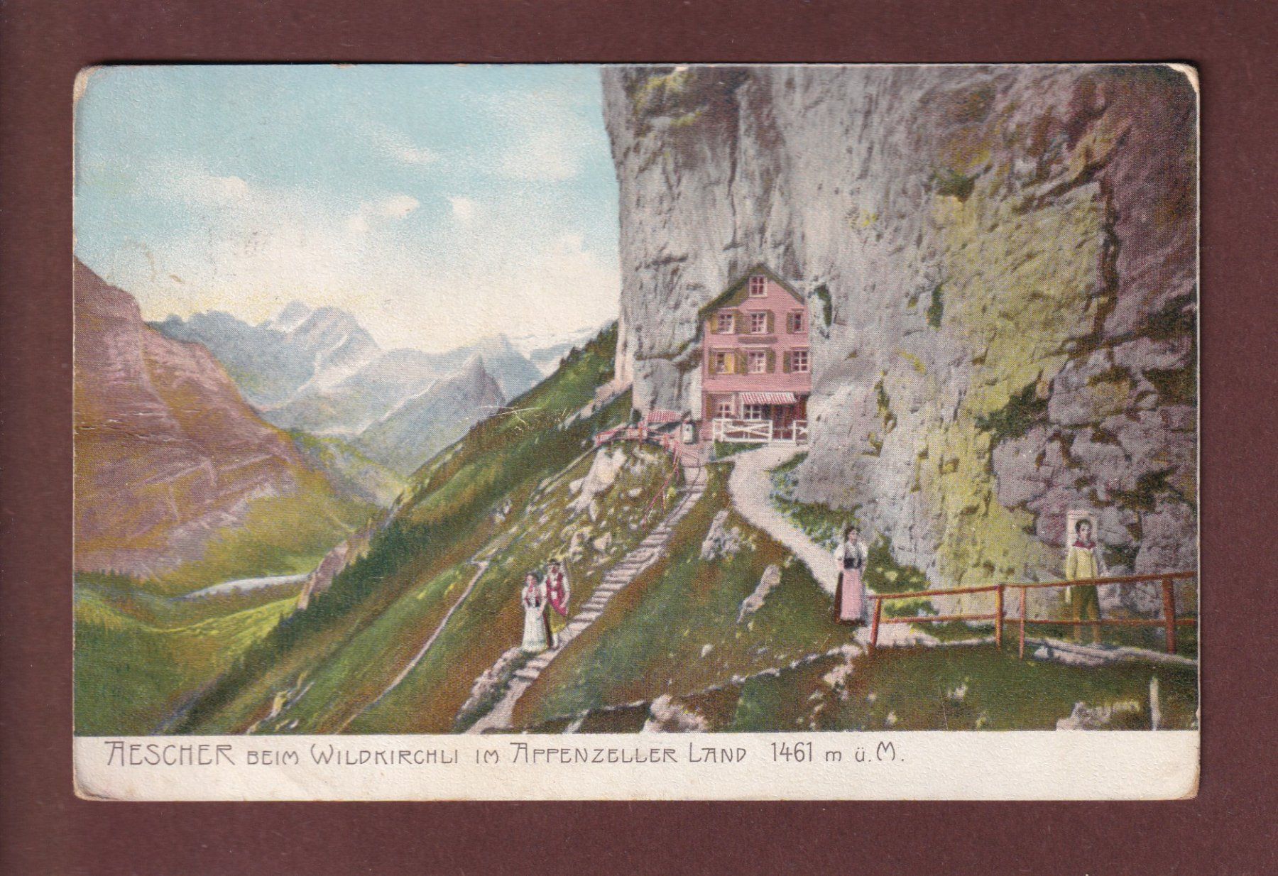 Cartoline postali: AESCHER beim Wildkirchli - 1909 // Falte // – Usato da Pully venduto da nicecards-shop