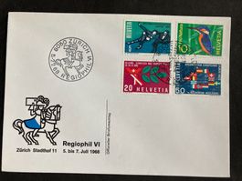 Schweiz 1968 Sonderumschlag + Stempel Regiophil VI Zürich 3