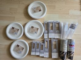 Party Geschirr Teller Becher Besteck neu OVP 30 Personen
