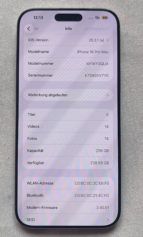 Telefoni cellulari / Smartphones: iPhone 16 Pro Max Batterie 94% mit Garantie  – Usato da Reinach BL venduto da mil_b29q 2