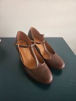 Retro chocolate brown mary jane heels 38