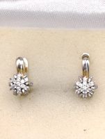Vintage 925er Silber vergoldete OhrhängerZirkonia Steine Top