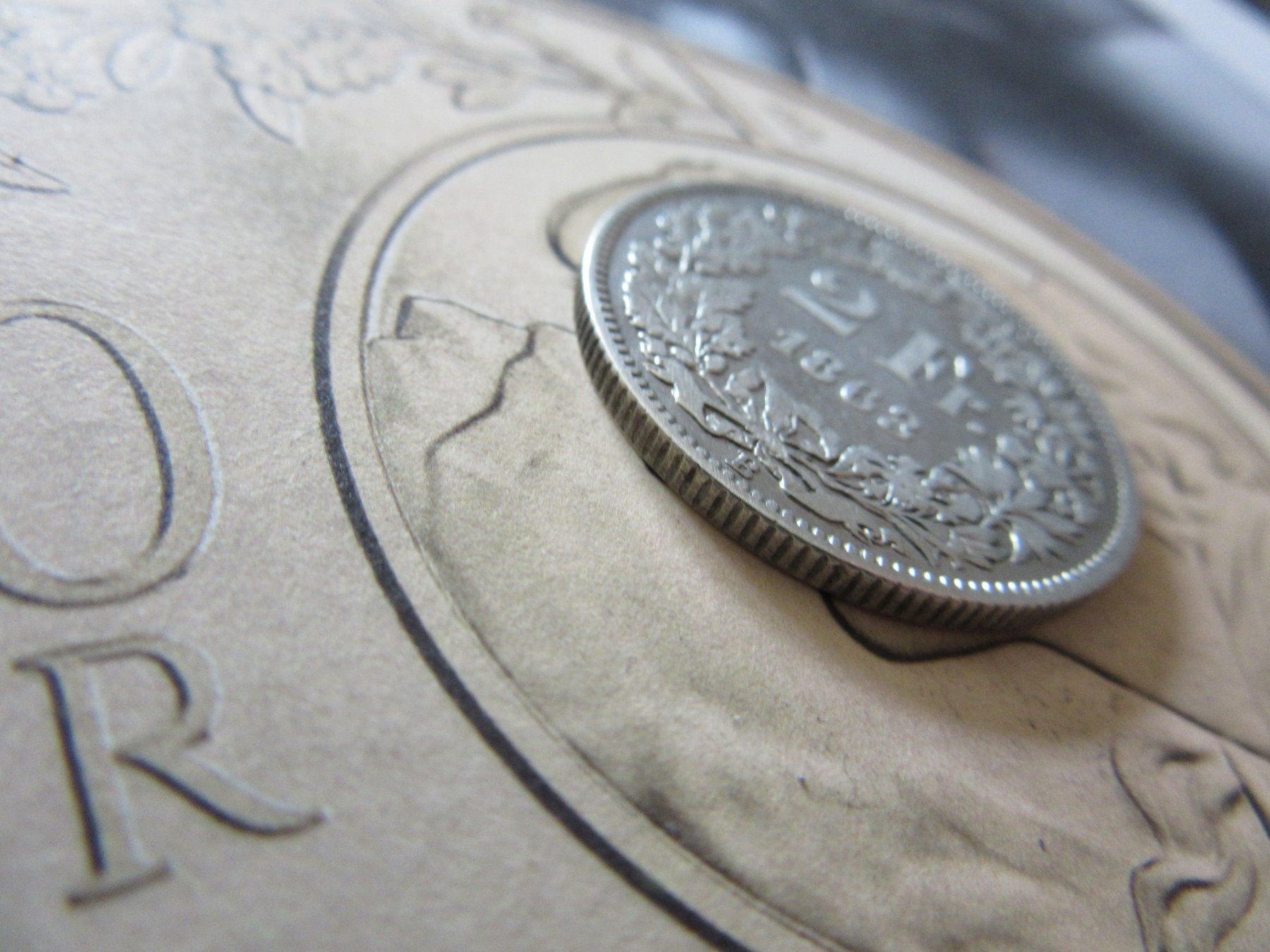 Tutti le monete: 2 FRANKEN 1863 SCHWEIZ AG 800 SILVER – Usato da châtelaine venduto da VrenliNumis86 2