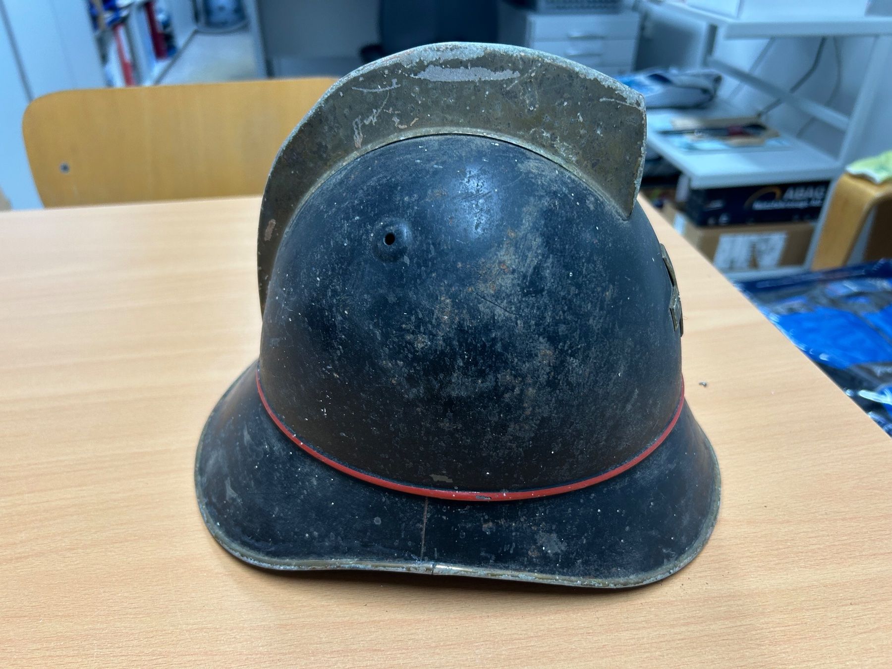 Feuerwehr: Feuerwehrhelm Stahl-Helm mit Lederfutter – Gebraucht aus Gunten von Cnd 1