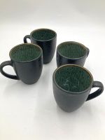 BITZ | Kaffeetassen | 4er-Set | Schwarz/Grün