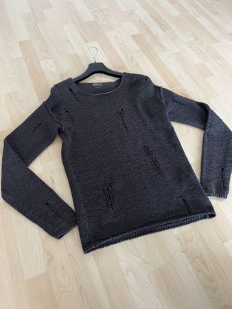 Jack & Jones Strickpullover mit Löchern, Grau, Grösse S