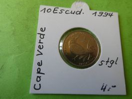 Cape Verde 1994, 10 Escudos   stgl.  Vogel