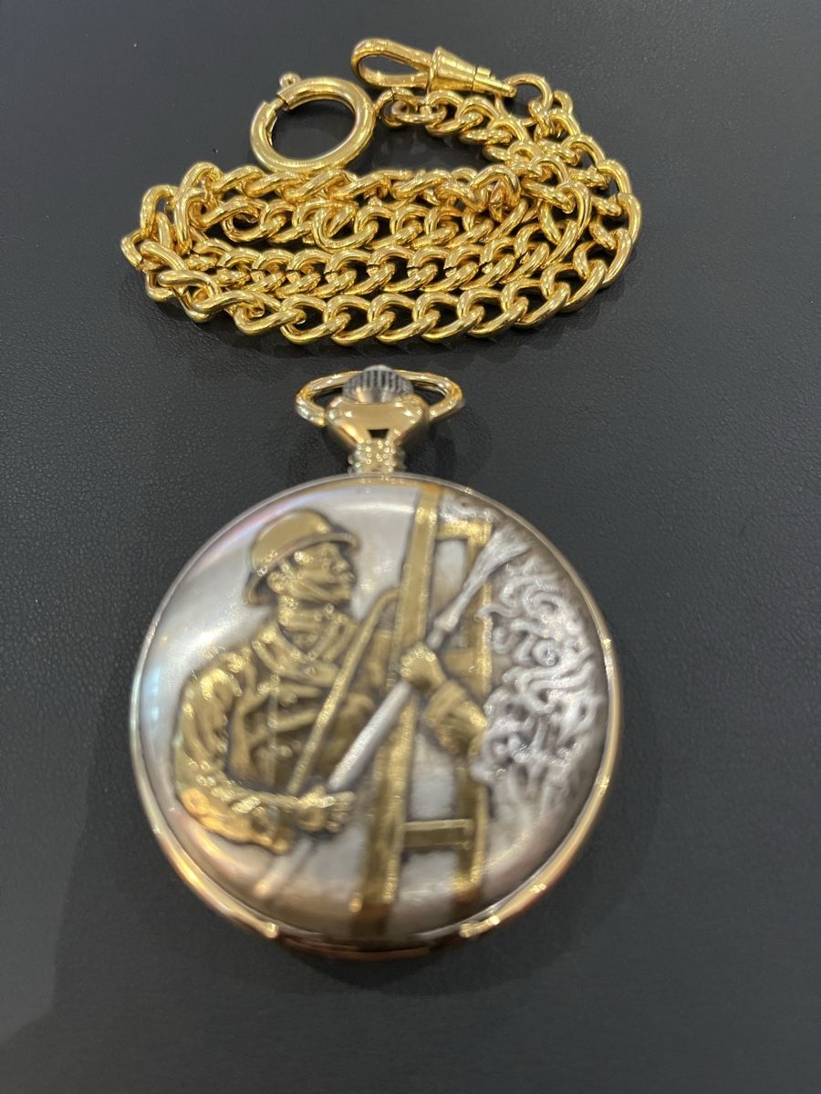 Orologi: Taschenuhr Feuerwehrmann mit Kette – Nuovo e nell'imballaggio originale da Beckenried venduto da Beggo51