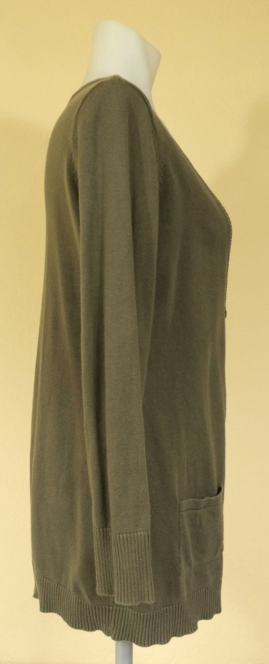 Giacche: Lange Strickjacke olive aus Baumwolle – Usato da Zürich venduto da Melody2000 1