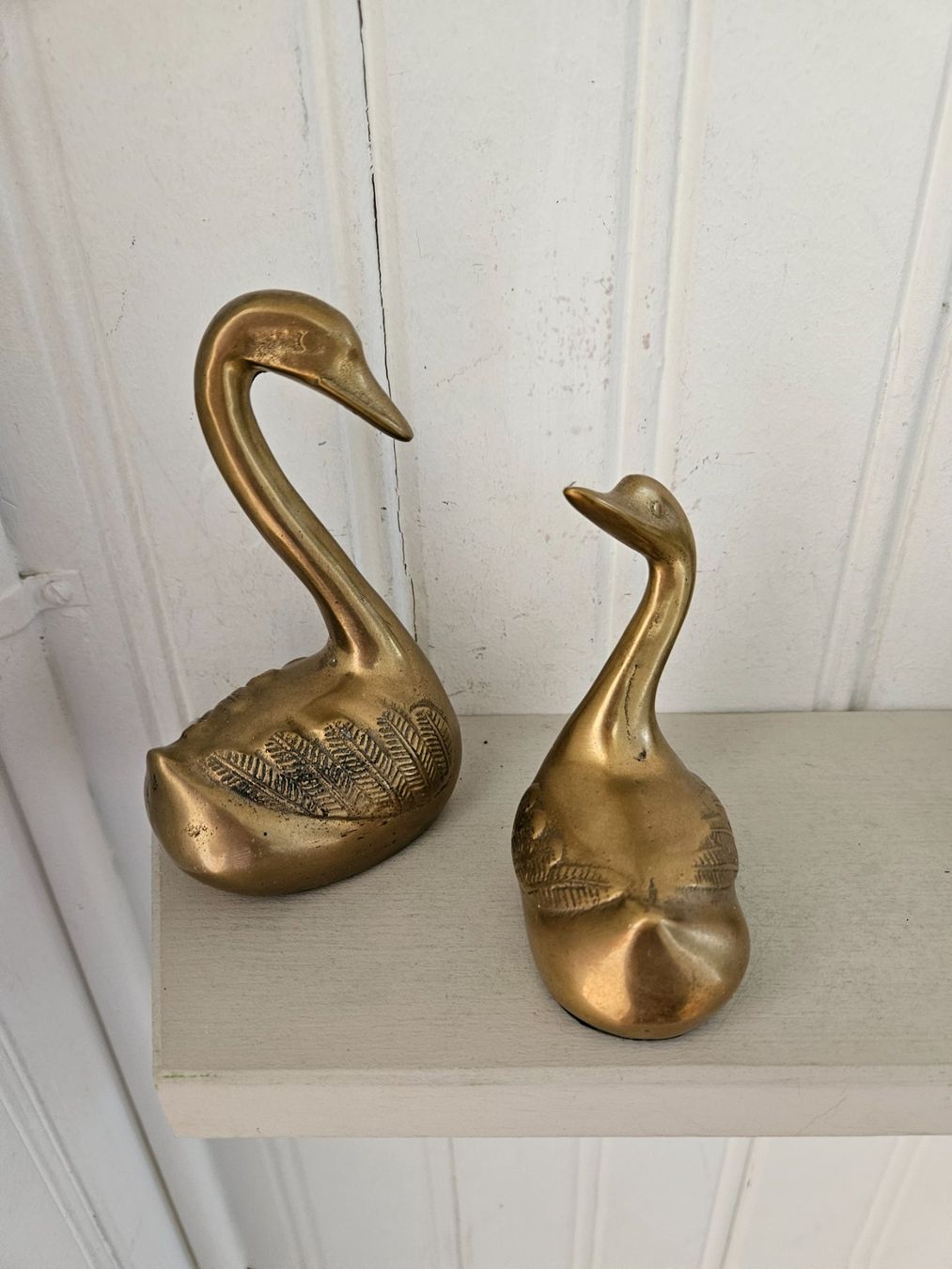 Figuren: Schwanenpaar aus Messing – Gebraucht aus Gais von vetpsy
