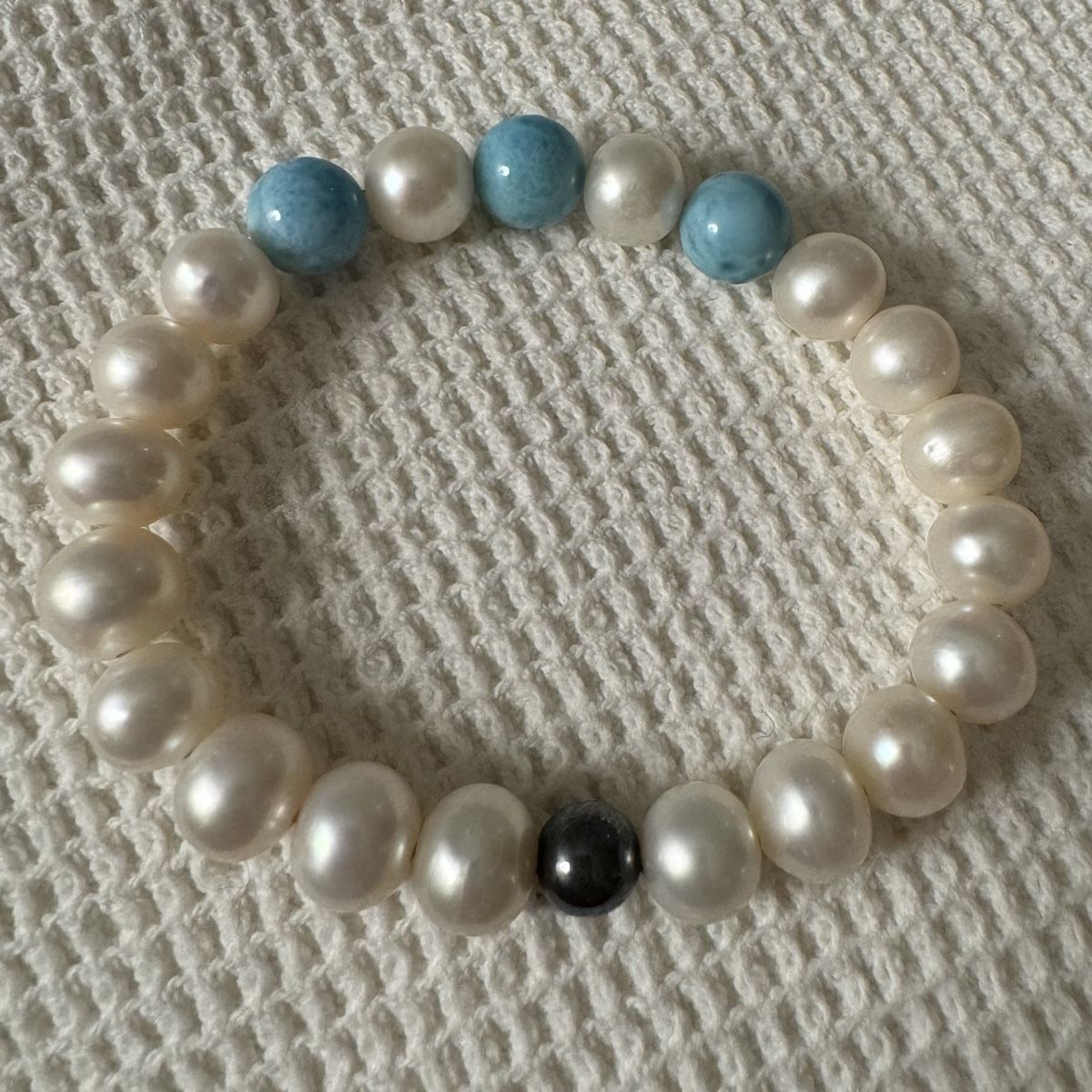 Bracciali & Braccialetti: Armband mit Perlen und Larimar – Nuovo (secondo la descrizione) da Gonten venduto da dianno 1