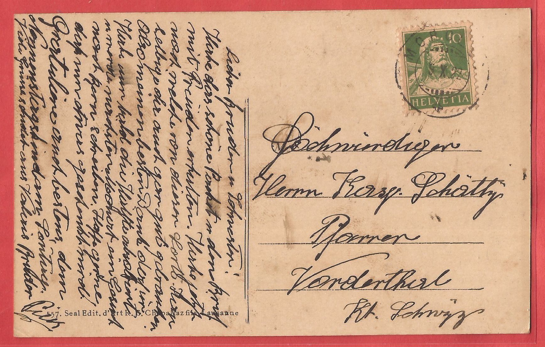 Cartoline postali: Morcles bei Lavey-Morcles - 1922 – Usato da Fislisbach venduto da Porano 1