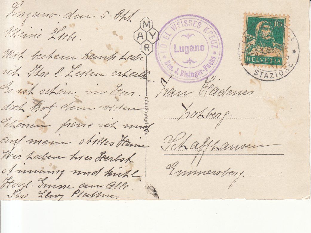 Cartoline postali: Lugano Castagnola 1929 – Usato da Bürglen TG venduto da StampGraf 1