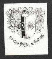 Ex-libris héraldique PFYFFER VON HEIDEGG, Anton.Luzern