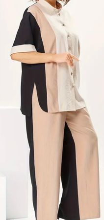 edler/stylischer Hosen-2-Teiler, beige, L/XL
