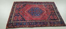 Handgeknüpfter Vintage Teppich, Orient Design, Rot/Blau