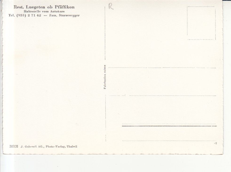 Cartoline postali: Pfäffikon Luegeten ca. 1950 – Usato da Bürglen TG venduto da StampGraf 1