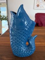 Krug Fisch blau Keramik guter Zustand