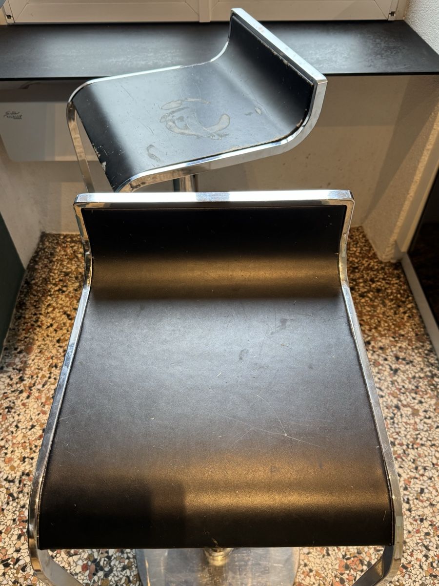 Sgabelli: 2 Barhocker Metall / Leder, schwarz – Usato da Olten venduto da mbeausbs 1