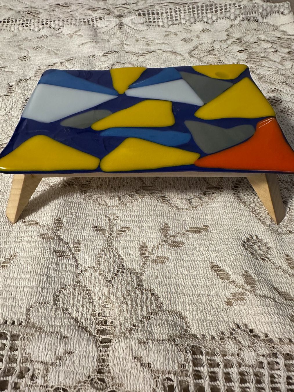 Tutte le decorazioni: 2 Hand gemachte Glasfusiontischchen – Nuovo (secondo la descrizione) da Kriens venduto da Adewal 1
